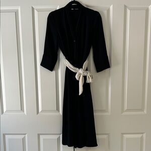 Zara Black Dress with Cream Sash